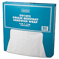 Grease-Resistant Paper Wraps and Liners, 12 x 12, White, 1,000/Box, 5 Boxes/Carton (057012)