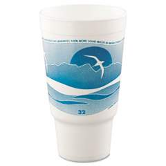 Dart Horizon Hot/Cold Foam Drinking Cups, 32 oz, Teal/White, 16/Bag, 25 Bags/Carton (32AJ20H)