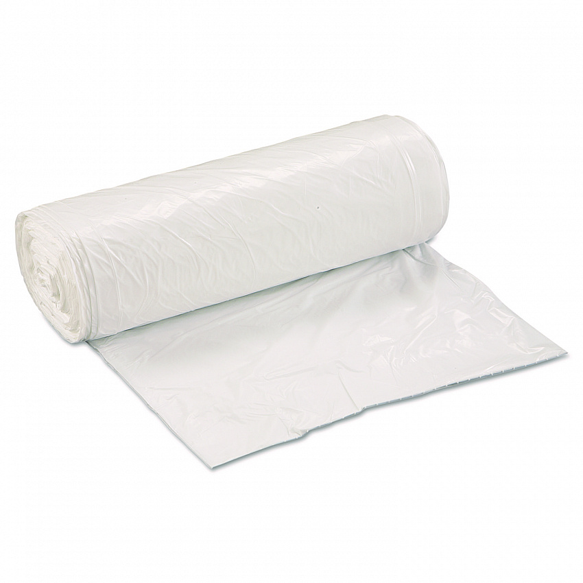 Low-Density Commercial Can Liners, 30 gal, 0.8 mil, 30" x 36", White, Interleaved Roll, 25 Bags/Roll, 8 Rolls/Carton (SL3036XHW)