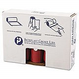 Low-Density Commercial Can Liners, Infectious Waste Biohazard, 45 gal, 1.3 mil, 40" x 46", Red, Interleaved, 20/RL, 5 RL/CT (SL4046R)