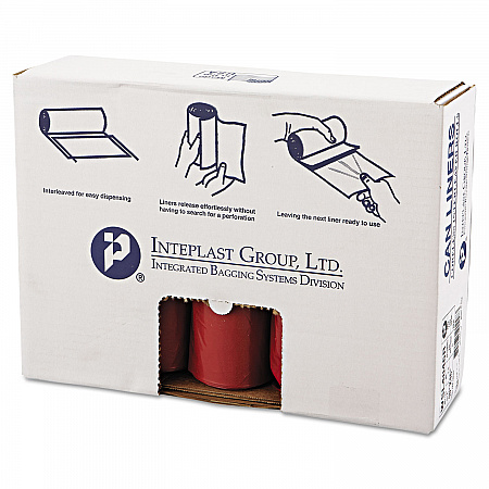 Low-Density Commercial Can Liners, Infectious Waste Biohazard, 45 gal, 1.3 mil, 40