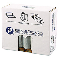 Low-Density Commercial Can Liners, 30 gal, 0.58 mil, 30" x 36", Clear, Interleaved Roll, 25 Bags/Roll, 10 Rolls/Carton (SL3036HVN)
