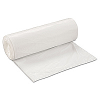 Low-Density Commercial Can Liners, 60 gal, 0.7 mil, 38" x 58", White, Interleaved Roll, 25 Bags/Roll, 4 Rolls/Carton (SL3858XHW2)