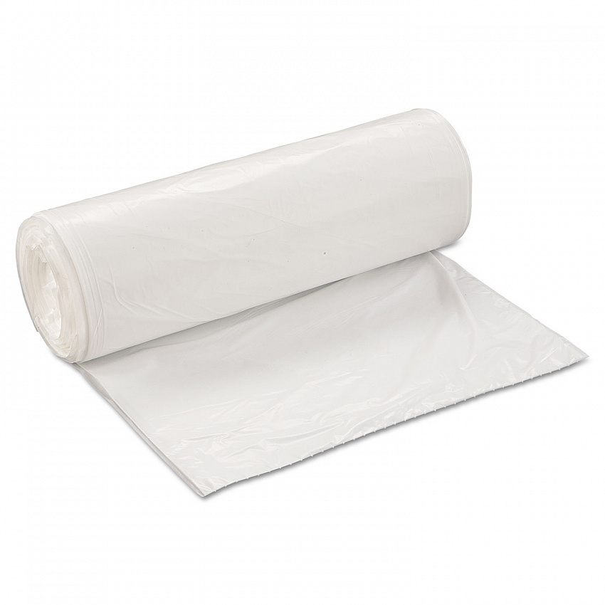 Low-Density Commercial Can Liners, 60 gal, 0.7 mil, 38" x 58", White, Interleaved Roll, 25 Bags/Roll, 4 Rolls/Carton (SL3858XHW2)