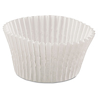 Fluted Bake Cups, 4.5" Diameter x 1.25" h, White, Paper, 500/Pack, 20 Packs/Carton (610032)