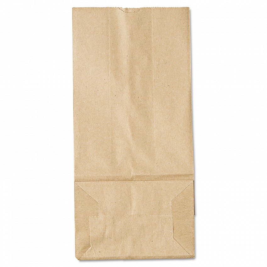 Grocery Paper Bags, 5# Size, 35# Basis Weight, 5.25" x 3.38" x 10.94", Kraft, 500/Bundle (GK5500)