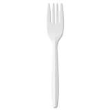 GEN Medium-Weight Cutlery, Fork, White, 1000/Carton (PPFK)