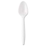 GEN Wrapped Cutlery, 5 7/8" Teaspoon, Mediumweight, Polypropylene, White, 1,000/Carton (MWSIW)