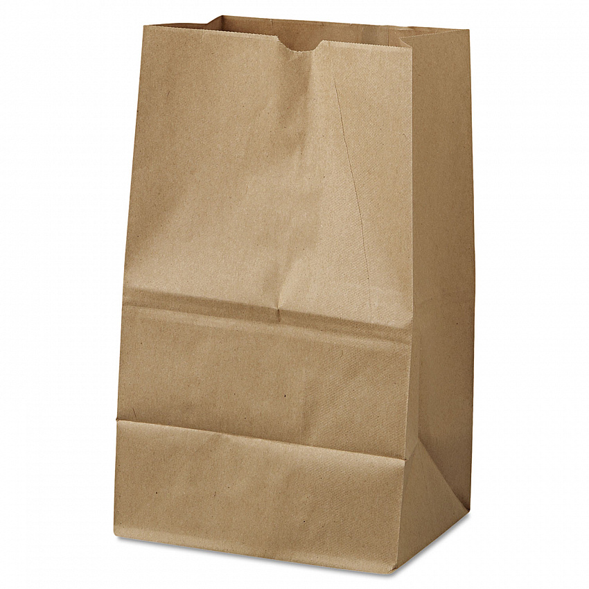 Grocery Paper Bags, 20# Squat Size, 40# Basis Weight, 8.13" x 5.88" x 12.5", Kraft, 500/Bundle (GK20S500)