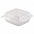 ClearSeal Hinged-Lid Plastic Containers, 8.3 x 8.3 x 3, Clear, Plastic, 250/Carton (C90PST1)