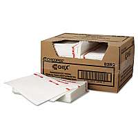 Food Service Towels, Cotton, 13 x 21, White/Red, 150/Carton (8252)