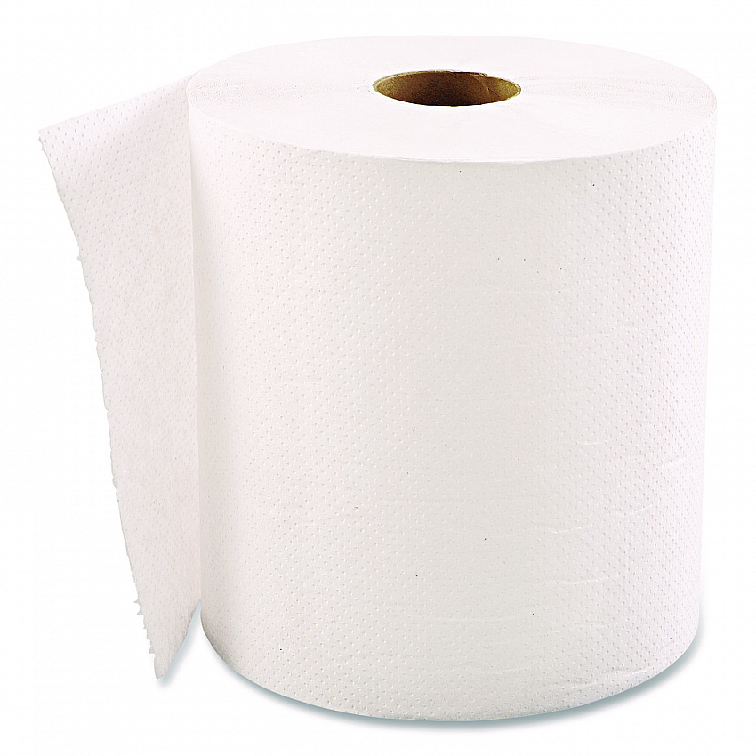 Hardwound Roll Towels, 1-Ply, 8" x 600 ft, White, 12 Rolls/Carton (HWTWHI)