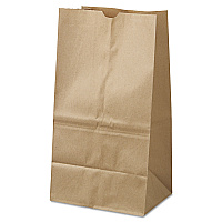 Grocery Paper Bags, 25# Squat Size, 40# Basis Weight, 8.25" x 5.25" x 16.13", Kraft, 500/Bundle (GK25S500)