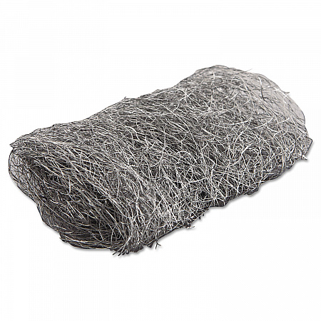 Industrial-Quality Steel Wool Hand Pads, #4 Extra Coarse, Steel Gray, 16 Pads/Sleeve, 12 Sleeves/Carton (117007)