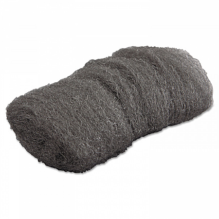 Industrial-Quality Steel Wool Hand Pads, #000 Extra Fine, Steel Gray, 16 Pads/Sleeve, 12 Sleeves/Carton (117001)