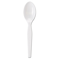 Individually Wrapped Mediumweight Polystyrene Cutlery, Spoon, Plastic, White, 1,000/Carton (TM23C7)