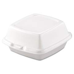 Dart Foam Hinged Lid Containers, 6 x 5.78 x 3, White, 500/Carton (60HT1)