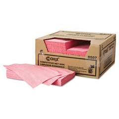 Chix Wet Wipes, 11 1/2 x 24, White/Pink, 200/Carton (8507)