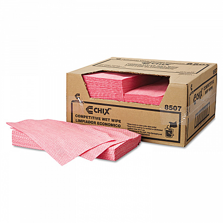 Wet Wipes, Diamond-Pattern Design, 11.5 x 24, White/Pink, 200/Carton (8507)