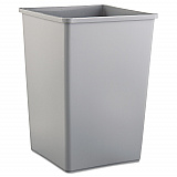 Untouchable Square Waste Receptacle, 35 gal, Plastic, Gray (3958GRA)