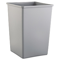 Untouchable Square Waste Receptacle, 35 gal, Plastic, Gray (3958GRA)