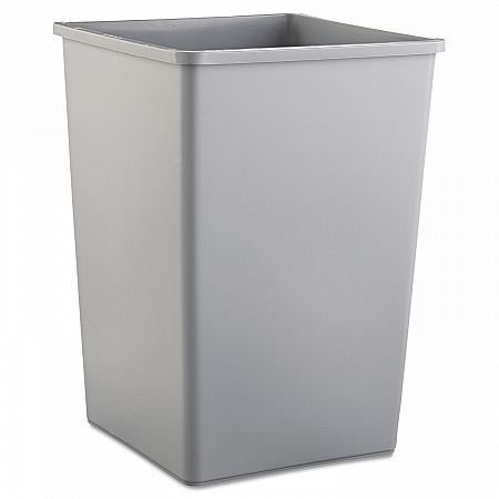 Untouchable Square Waste Receptacle, 35 gal, Plastic, Gray (3958GRA)