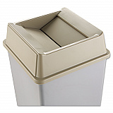 Untouchable Square Swing Top Lid, Plastic, 20.13w x 20.13d x 6.25h, Beige (2664BEI)