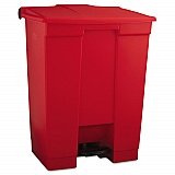 Indoor Utility Step-On Waste Container, 18 gal, Plastic, Red (614500RED)