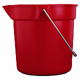 BRUTE Round Utility Pail, 10 qt, Plastic, Red, 10.5" Diameter (2963RED)