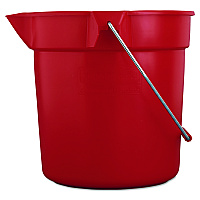 BRUTE Round Utility Pail, 10 qt, Plastic, Red, 10.5" Diameter (2963RED)