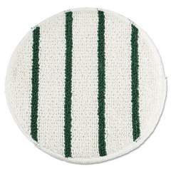 Rubbermaid Commercial Low Profile Scrub-Strip Carpet Bonnet, 19" Diameter, White/Green, 5/Carton (P269)