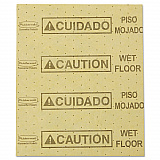 Over-the-Spill Pad, Caution Wet Floor, 16 oz, 16.5 x 20, 22 Sheets/Pad (4252YEL)