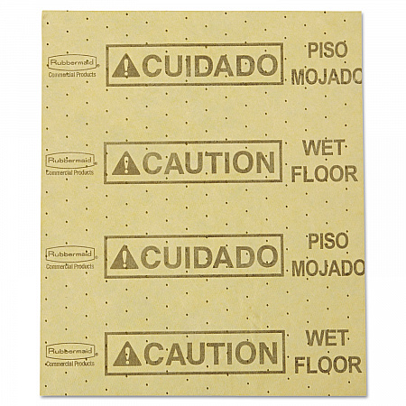 Over-the-Spill Pad, Caution Wet Floor, 16 oz, 16.5 x 20, 22 Sheets/Pad (4252YEL)