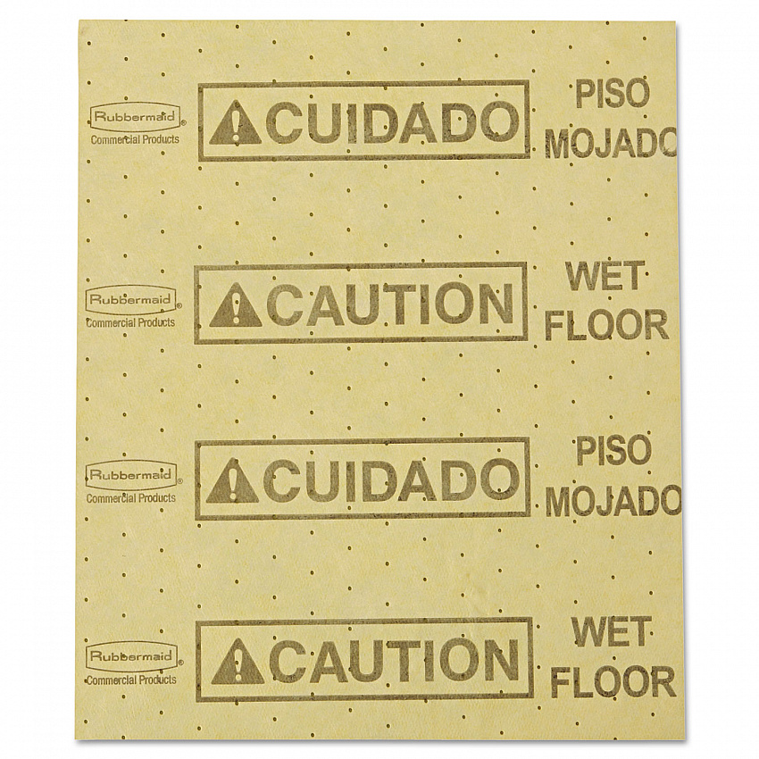 Over-the-Spill Pad, Caution Wet Floor, 16 oz, 16.5 x 20, 22 Sheets/Pad (4252YEL)