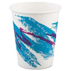 Dart Jazz Paper Hot Cups, 10 oz, White/Green/Purple, 50/Bag, 20 Bags/Carton (370JZJ)