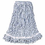 Web Foot Premium Finish Mop Head, Cotton/Synthetic, White, Large, 1" White Headband, 6/Carton (A413)