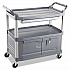 Xtra Instrument Cart with Locking Storage Area, Plastic, 3 Shelves, 300 lb Capacity, 20