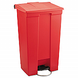 Indoor Utility Step-On Waste Container, 23 gal, Plastic, Red (6146RED)