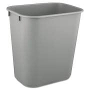 Rubbermaid Commercial Deskside Plastic Wastebasket, Rectangular, 3.5 gal, Gray (2955GRA)