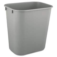 Rubbermaid Commercial Deskside Plastic Wastebasket, Rectangular, 3.5 gal, Gray (2955GRA)