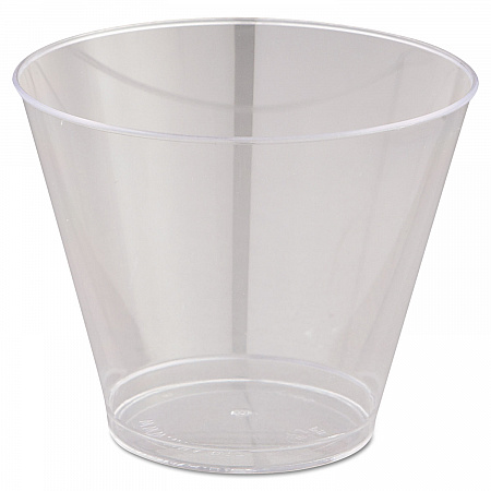 Comet Smooth Wall Tumblers, Squat, 9 oz, Plastic, Clear, 25/Pack, 20 Packs/Carton (T9S)
