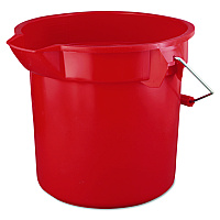 BRUTE Round Utility Pail, 14 qt, Plastic, Red, 12" Diameter (2614RED)
