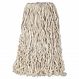 Non-Launderable Premium Cut-End Cotton Wet Mop Head, 24 oz, White, 1" White Band, 12/Carton (F11812)