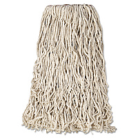 Non-Launderable Premium Cut-End Cotton Wet Mop Head, 24 oz, White, 1" White Band, 12/Carton (F11812)