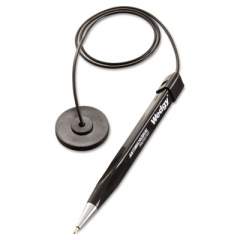 MMF Wedgy Antimicrobial Ballpoint Counter Pen, Round Base, Medium 1 mm, Blue Ink, Black (28408)