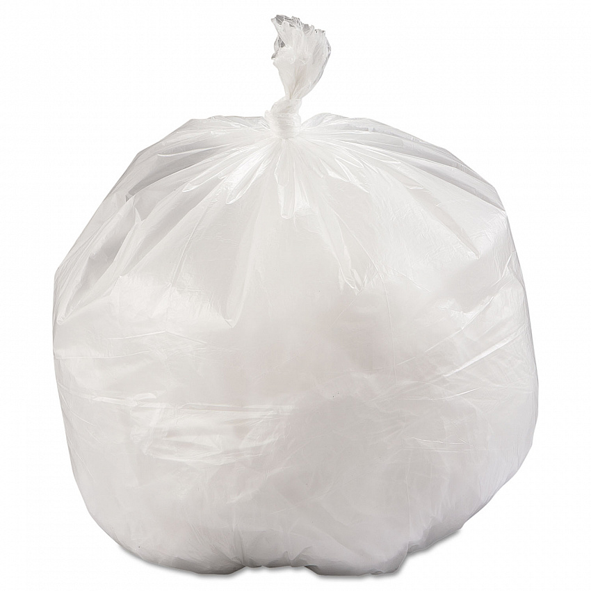 High-Density Commercial Can Liners, 33 gal, 11.94 mic, 33" x 39", Natural, Interleaved Roll, 25 Bags/Roll, 6 Rolls/Carton (LG334013NC)