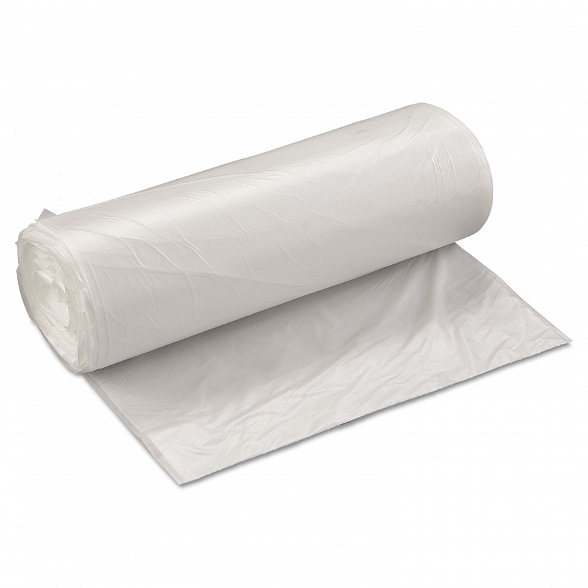 High-Density Commercial Can Liner Value Pack, 60 gal, 19 mic, 38" x 58", Clear, Interleaved Roll, 25 Bags/Roll, 6 Rolls/CT (VALH3860N22)
