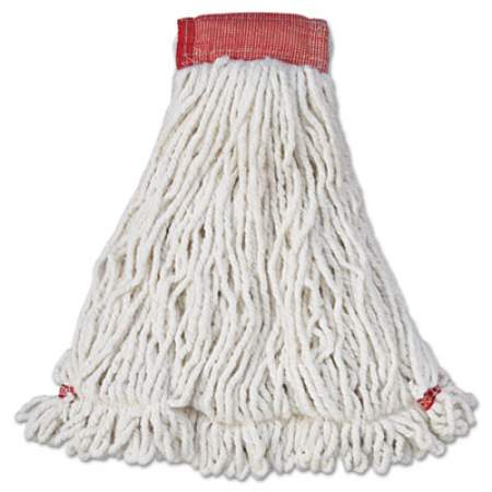 Rubbermaid Commercial Web Foot Wet Mop Head, Shrinkless, Cotton/Synthetic, White, Large, 6/Carton (A253WHI)
