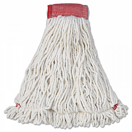 Web Foot Wet Mop Head, Shrinkless, Cotton/Synthetic, Large, White,  6/Carton (A253WHI)