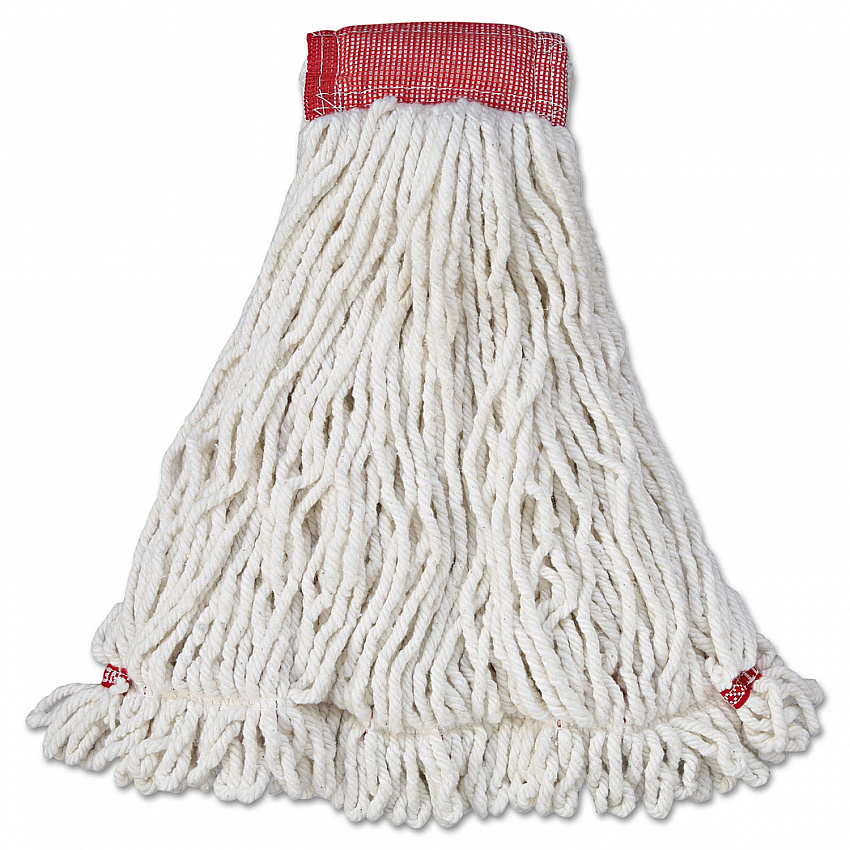 Web Foot Wet Mop Head, Shrinkless, Cotton/Synthetic, Large, White,  6/Carton (A253WHI)
